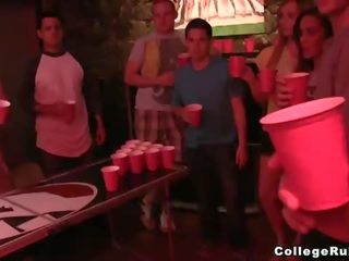 Beer pong turns into fun xxx video