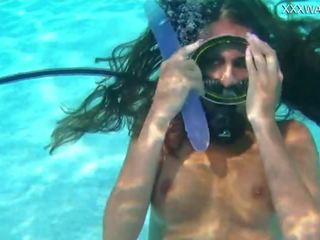 Underwater Self porn With Purple Dildo by Nora Shmandora